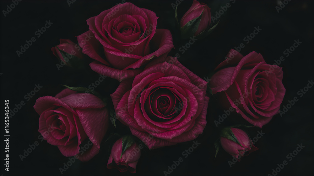 custom made wallpaper toronto digitalDark pink Roses in a dark, gothic aesthetic