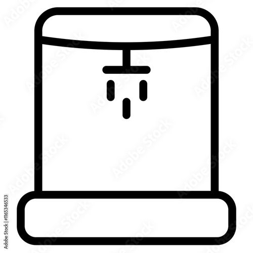 Plastic Shower Stall Line Icon