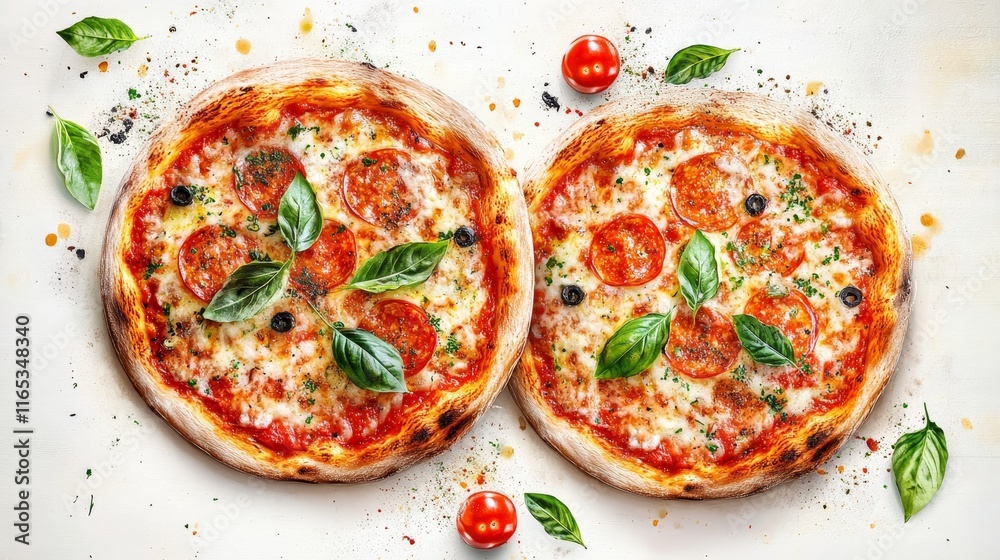 A set of different pizzas. pizzas A set of different pizzas. pizzas