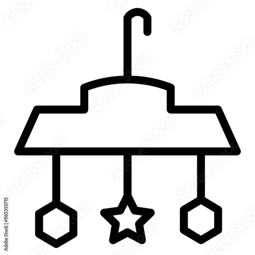 Baby Crib Family Line Icon
