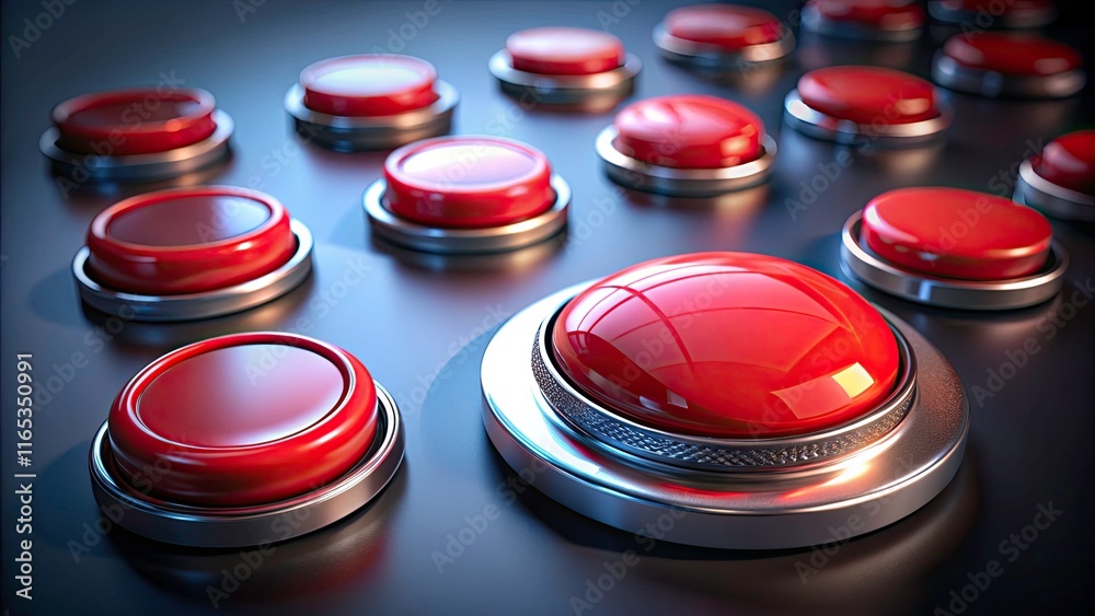 Realistic 3D Red Glossy Buttons Collection for UI and UX Design Templates - High Depth of Field, Squared and Rounded Badges for Interactive Interfaces Realistic 3D Red Glossy Buttons Collection for UI and UX Design Templates - High Depth of Field, Squared and Rounded Badges for Interactive Interfaces