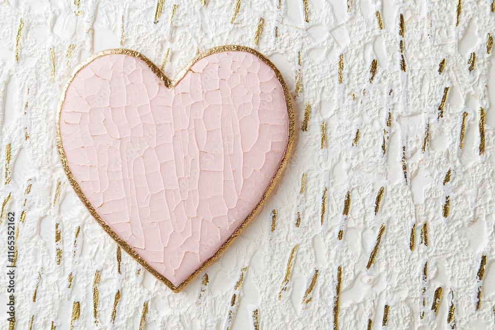 Obraz premium clear heart hovering above a soft peach gradient with blurred edges for softness.