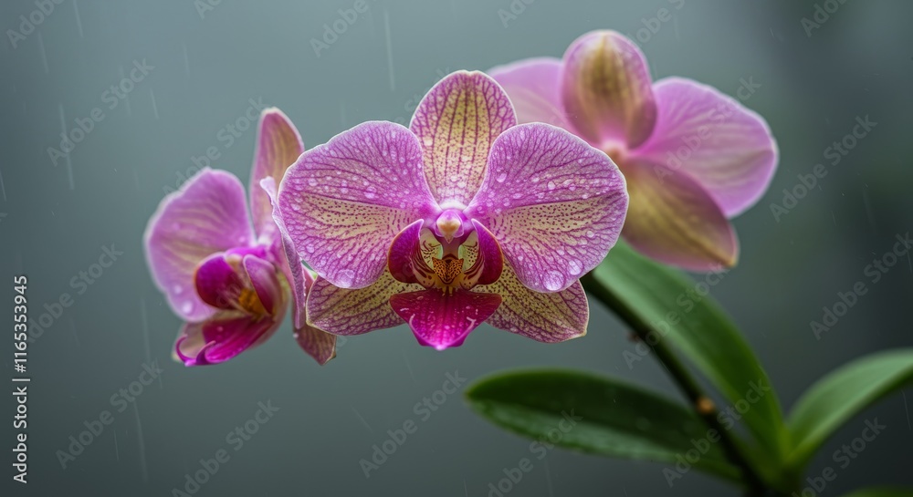 Fototapeta premium Orchids on a lake, flowers in water, colorful flowers