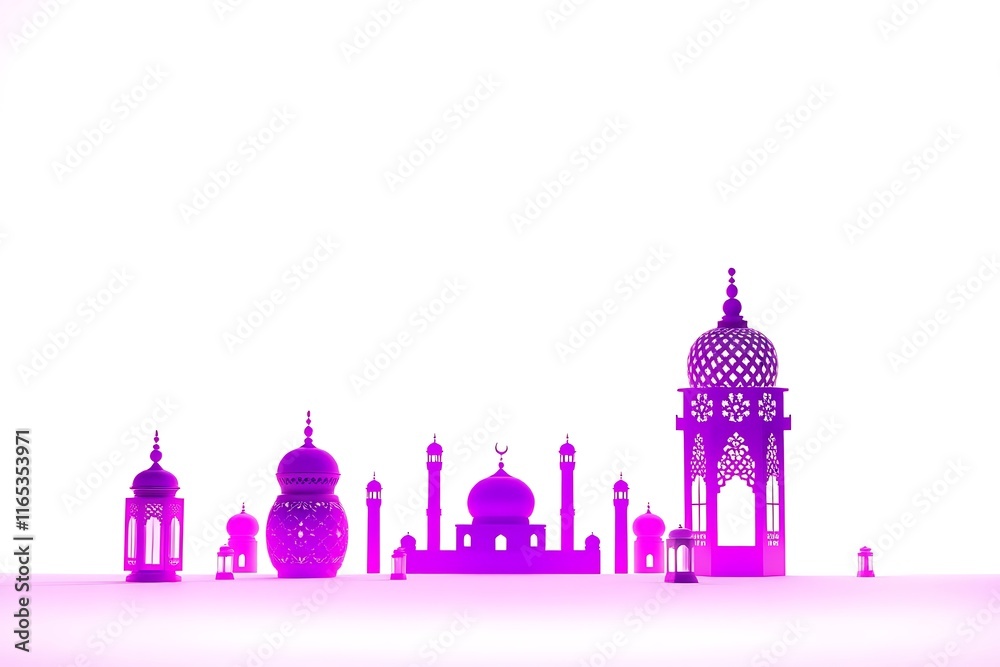 Islamic greetings Ramadan Kareem card design with crescent and beautiful lanterns
Islamic greetings Ramadan Kareem card design with crescent and beautiful lanterns