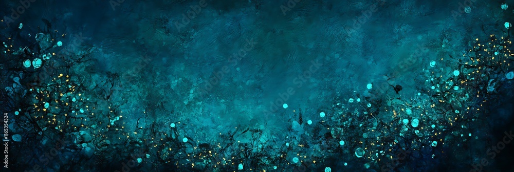Obraz premium deep sapphire green with intricate glowing patterns 