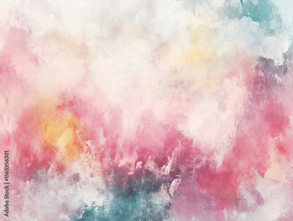 Fototapeta premium Abstract pink and yellow watercolor painting background creating a soft and dreamy atmosphere