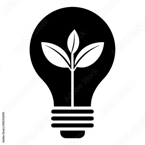 Green Technology Lightbulb Vector Illustration