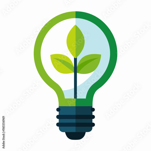 Green Technology Lightbulb Vector Illustration photo