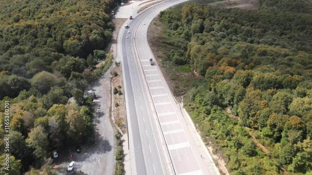 Highway Drone View Highway Drone View