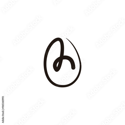 Letter h egg geometric symbol simple logo vector photo