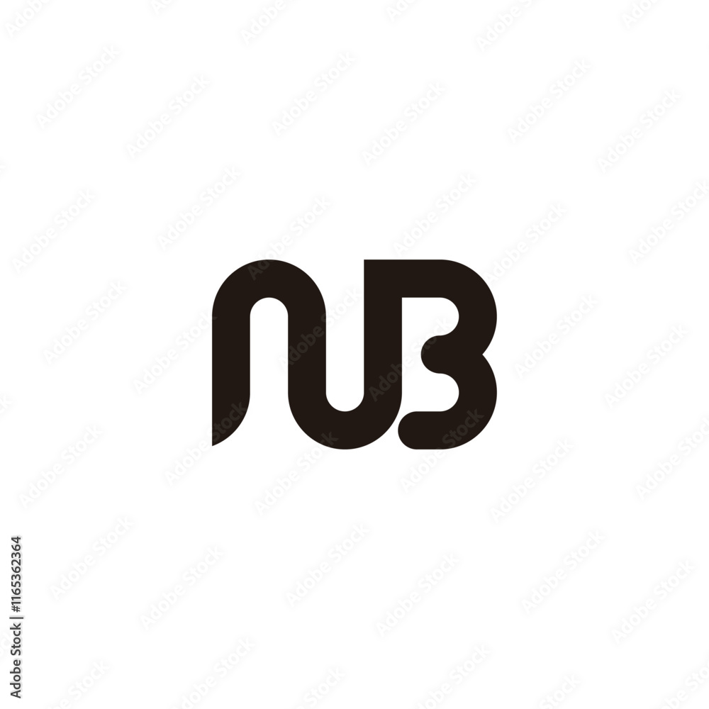 Letter NB curves geometric symbol simple logo vector Letter NB curves geometric symbol simple logo vector
