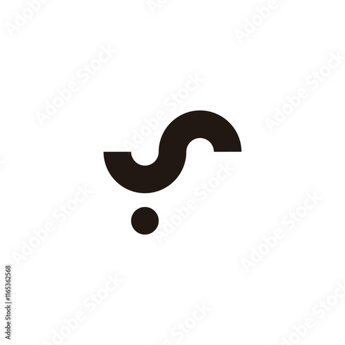 Letter S shopping cart, curves geometric symbol simple logo vector