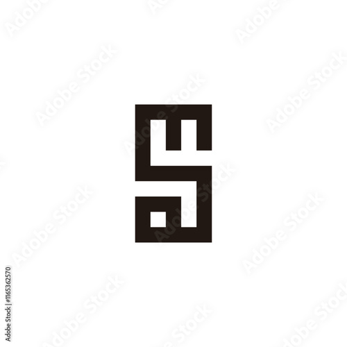 Letter S key, square geometric symbol simple logo vector