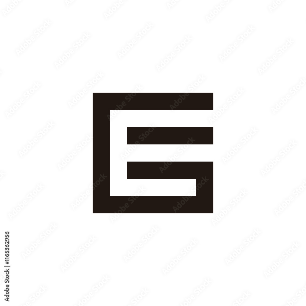 Letter GE EG G E square geometric symbol simple logo vector Letter GE EG G E square geometric symbol simple logo vector