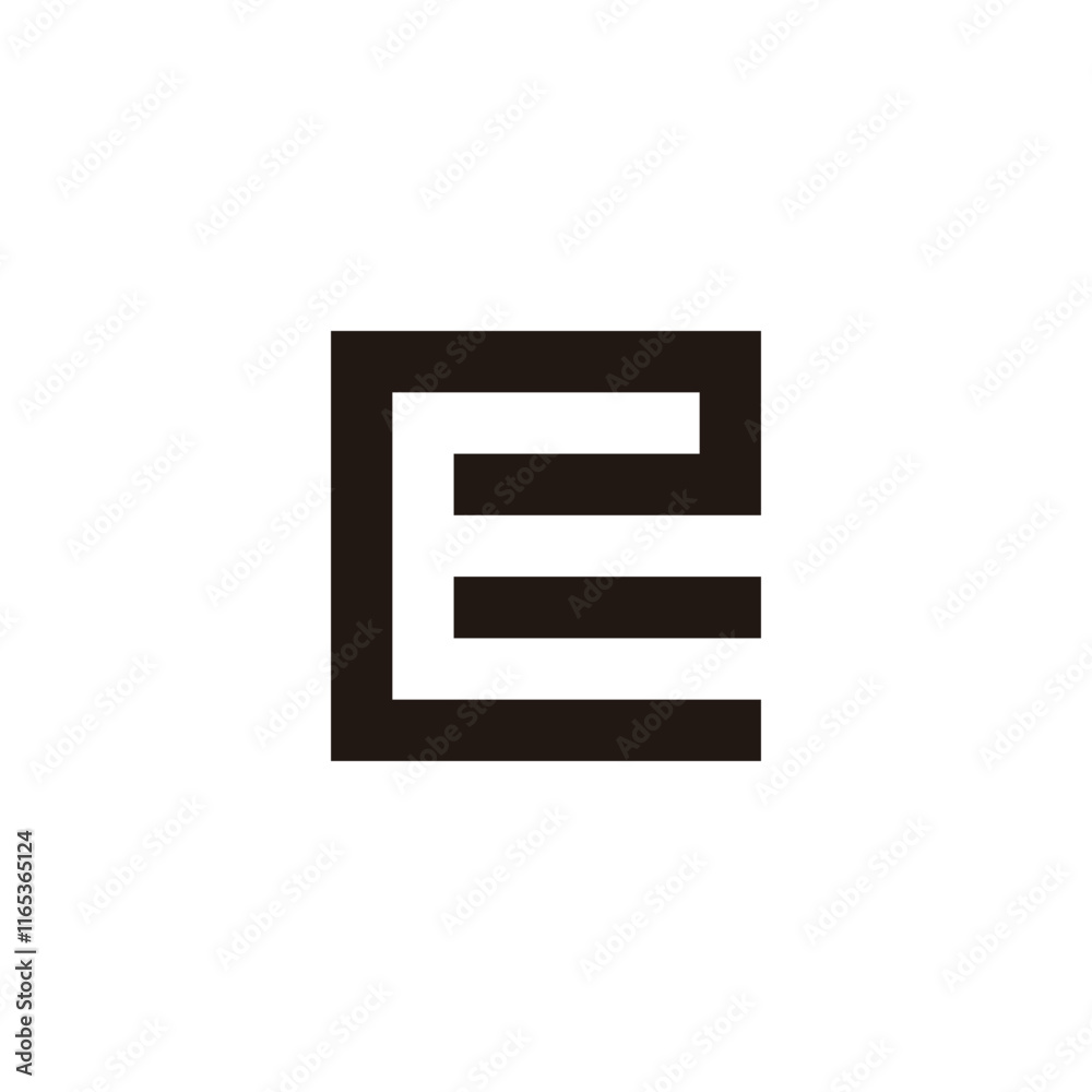 Letter e E square geometric symbol simple logo vector Letter e E square geometric symbol simple logo vector