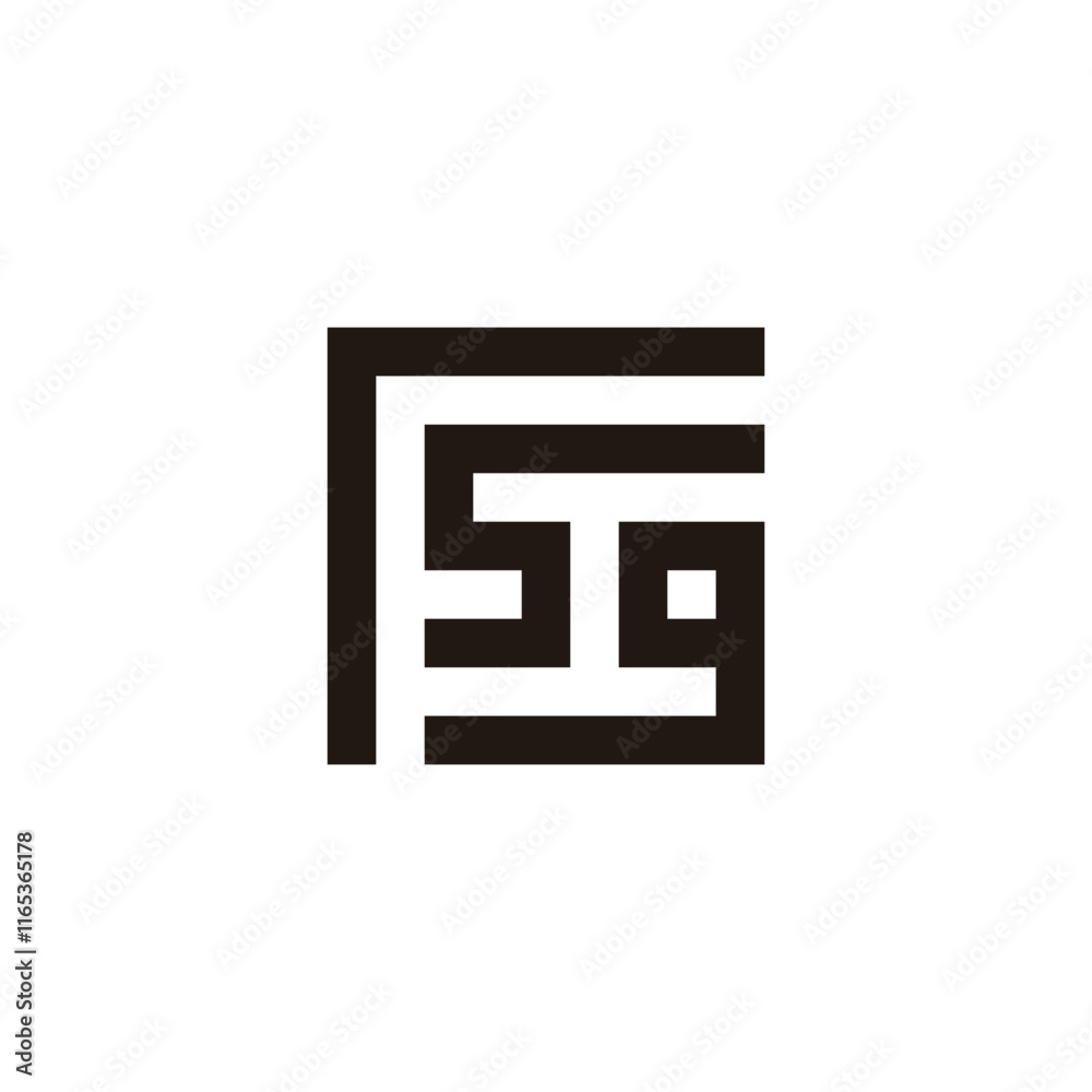 Letter r, s and g square geometric symbol simple logo vector Letter r, s and g square geometric symbol simple logo vector