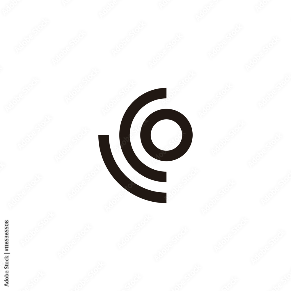 Letter L, C and O circle round geometric symbol simple logo vector Letter L, C and O circle round geometric symbol simple logo vector