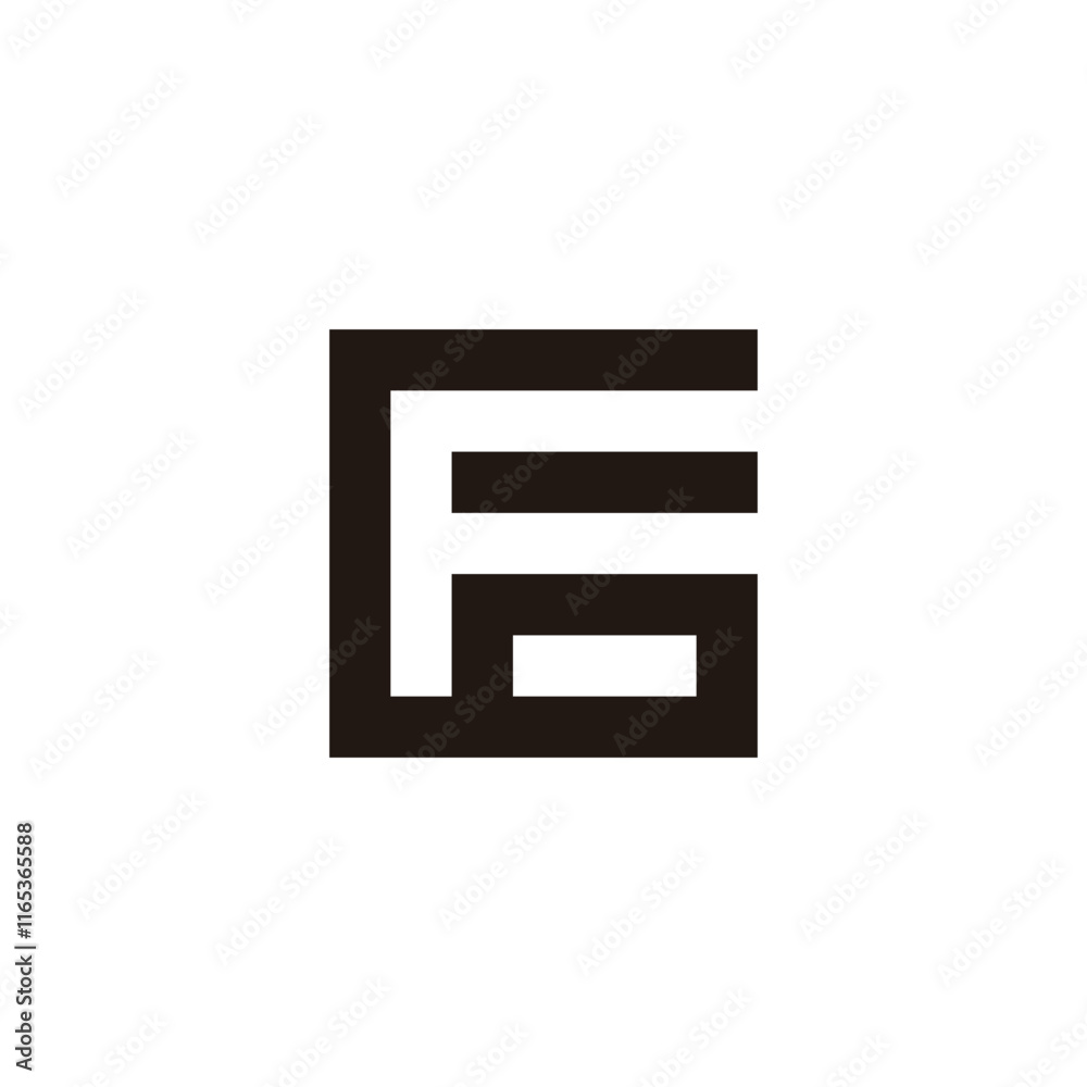 Letter F number 6 square geometric symbol simple logo vector Letter F number 6 square geometric symbol simple logo vector