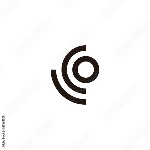 Letter L, C and O circle round geometric symbol simple logo vector