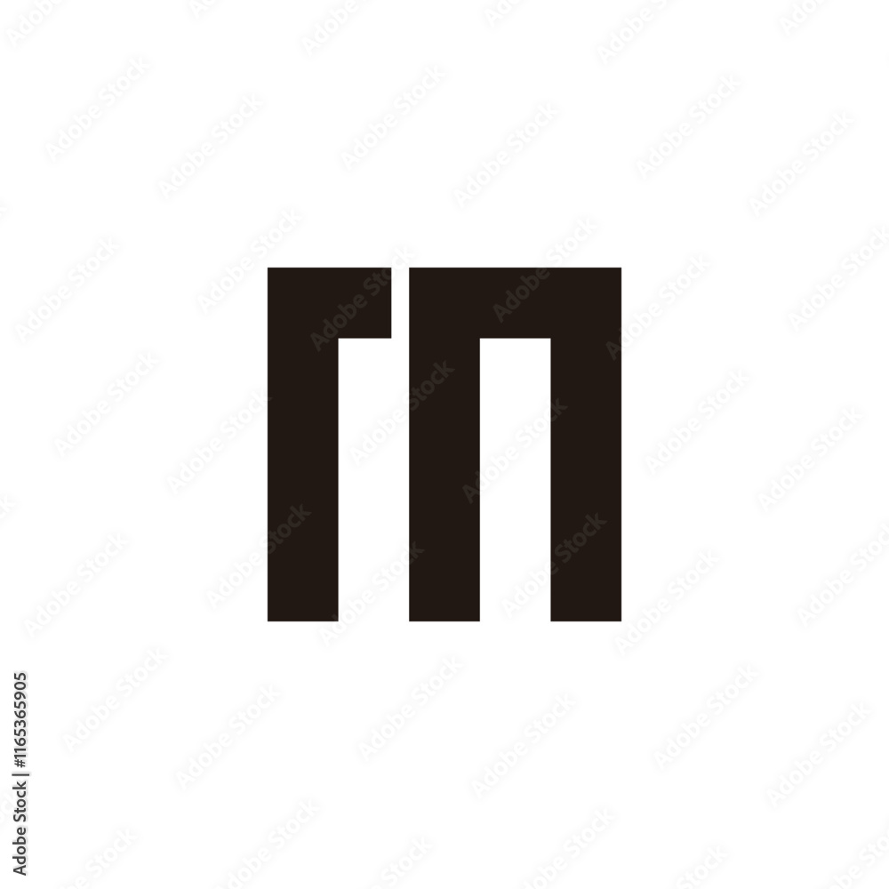 Letter mn nm m n square geometric symbol simple logo vector Letter mn nm m n square geometric symbol simple logo vector