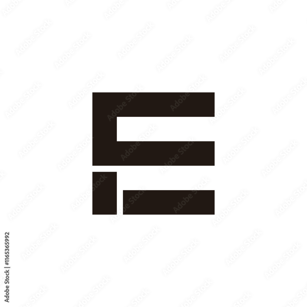 Letter c, F and E square geometric symbol simple logo vector Letter c, F and E square geometric symbol simple logo vector