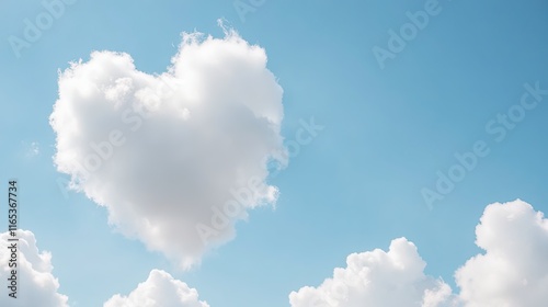 Heart-Shaped Cloud in Blue Sky