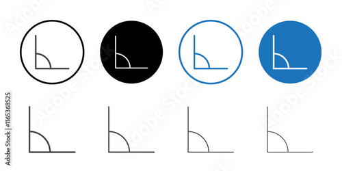 Angle icon Thin outline art symbol