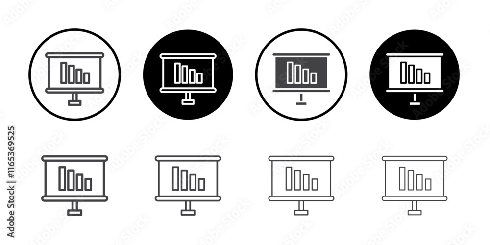 Chart decrease icon Thin outline art symbol Chart decrease icon Thin outline art symbol