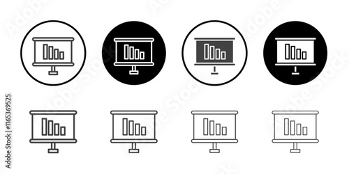 Chart decrease icon Thin outline art symbol
