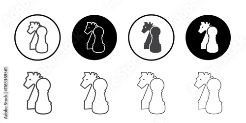 Chess icon Thin outline art symbol