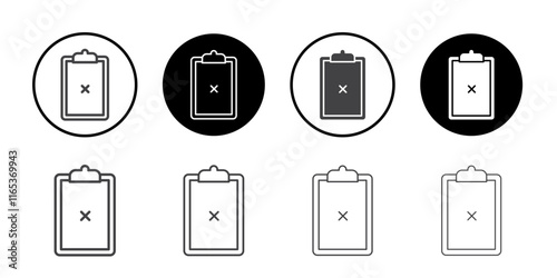 Contract cancel icon Thin outline art symbol