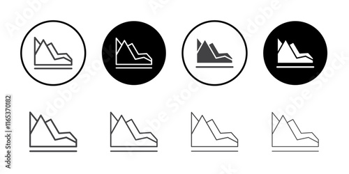 Decreasing icon Thin outline art symbol