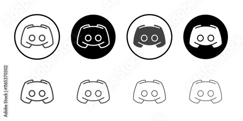Discord icon Thin outline art symbol