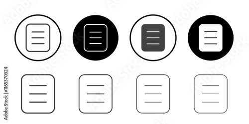 Document justified icon Thin outline art symbol