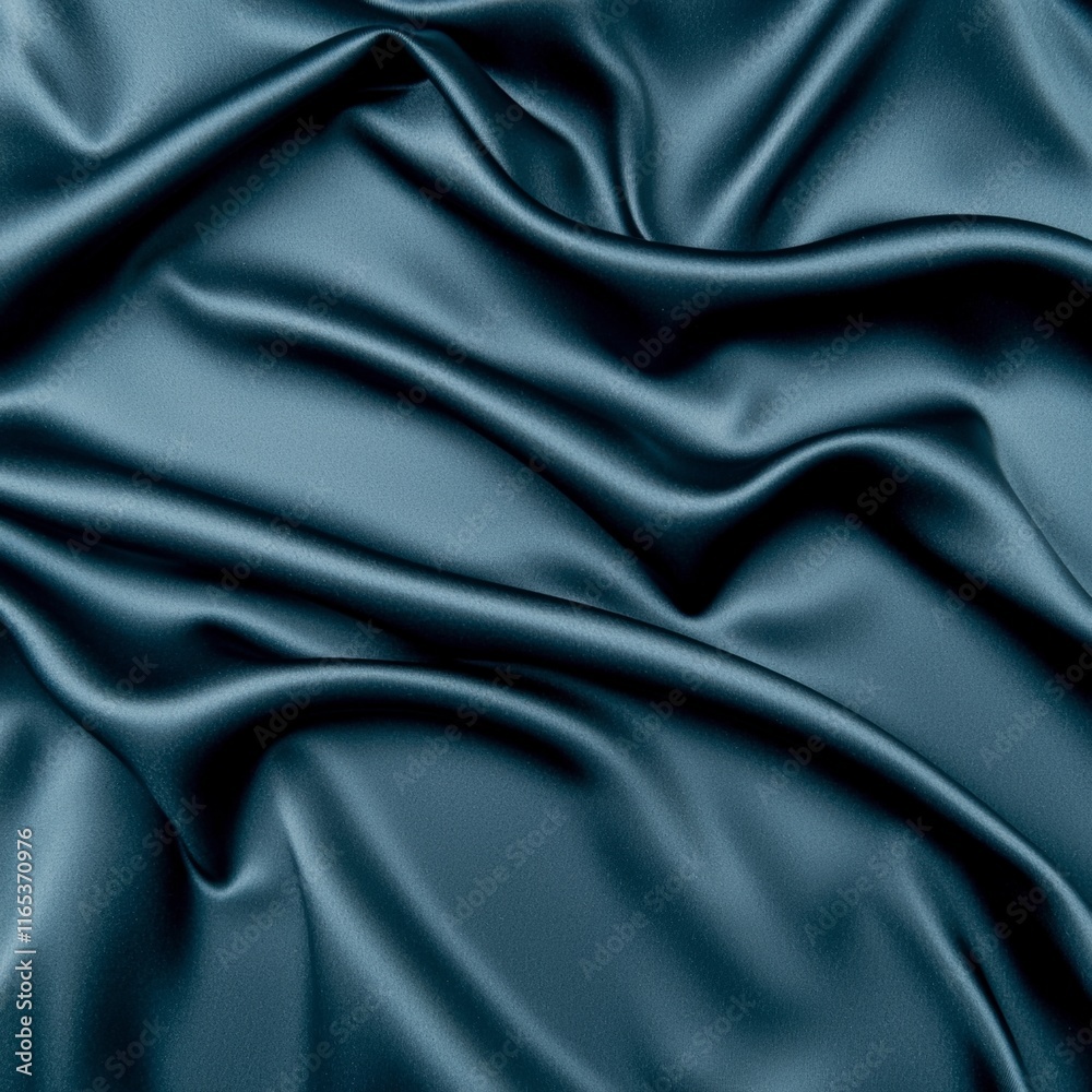 Fototapeta premium Elegant Dark Blue Silk Satin Fabric Drape Texture Background