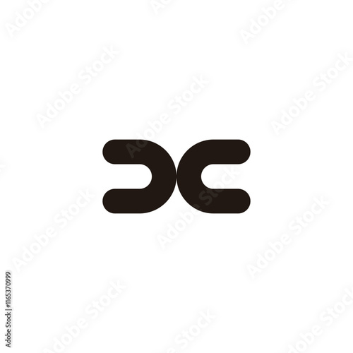 Letter DC curves geometric symbol simple logo vector