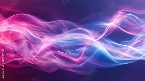 Vibrant Waves of Pink and Blue Light Flowing