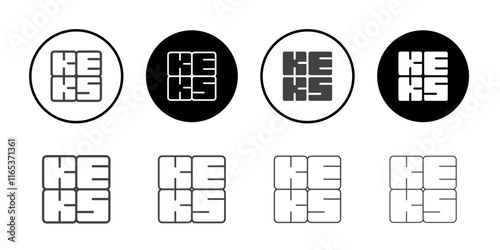 Keks pay icon Thin outline art symbol