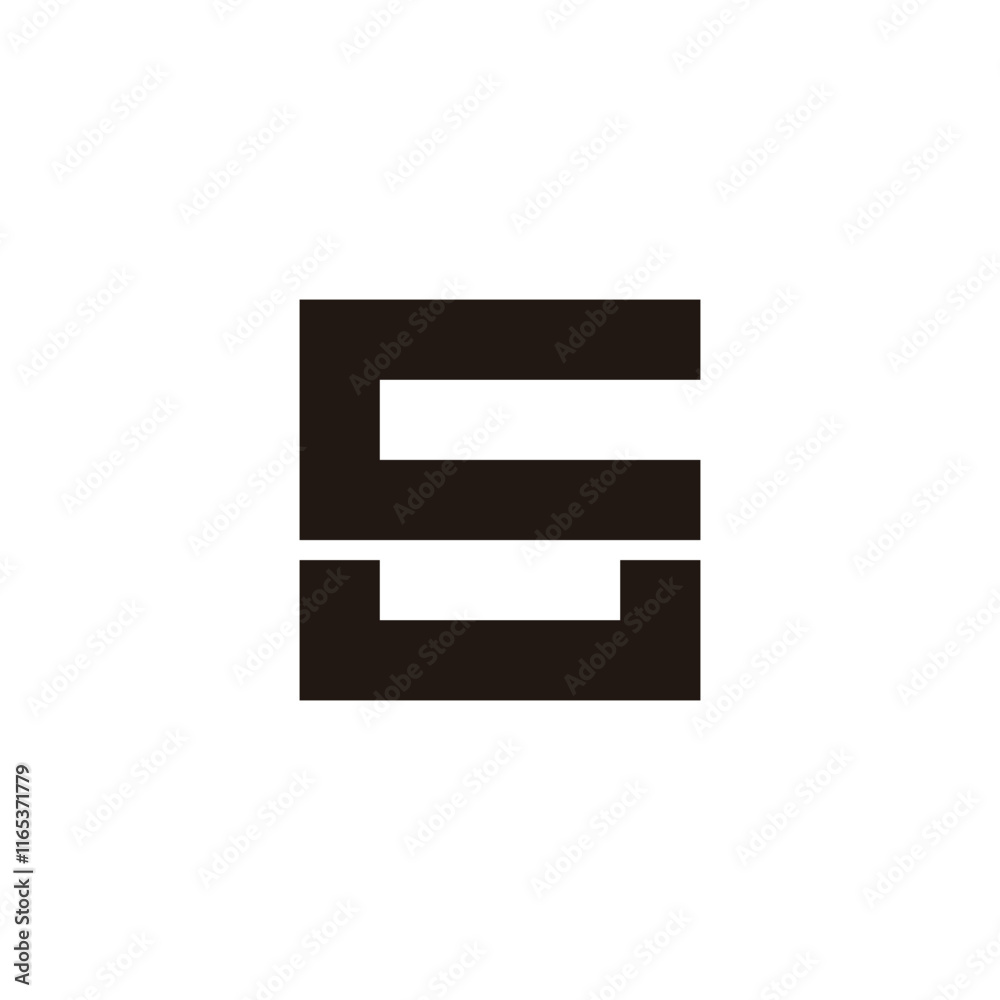 Letter E, S and C square geometric symbol simple logo vector Letter E, S and C square geometric symbol simple logo vector