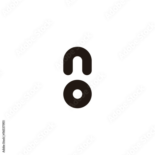 Letter n o circle, geometric symbol simple logo vector photo