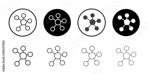Mind map icon Thin outline art symbol