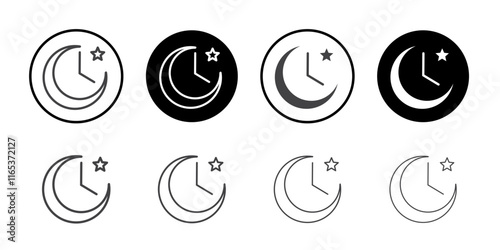 Night icon Thin outline art symbol