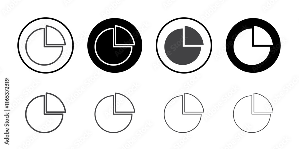 Pie chart icon Thin outline art symbol Pie chart icon Thin outline art symbol