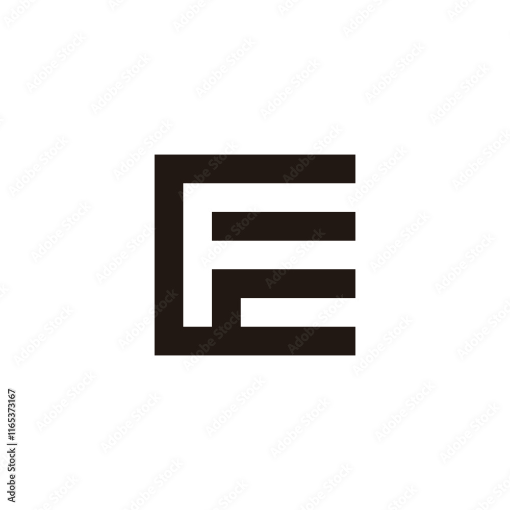 Letter F, E square geometric symbol simple logo vector Letter F, E square geometric symbol simple logo vector