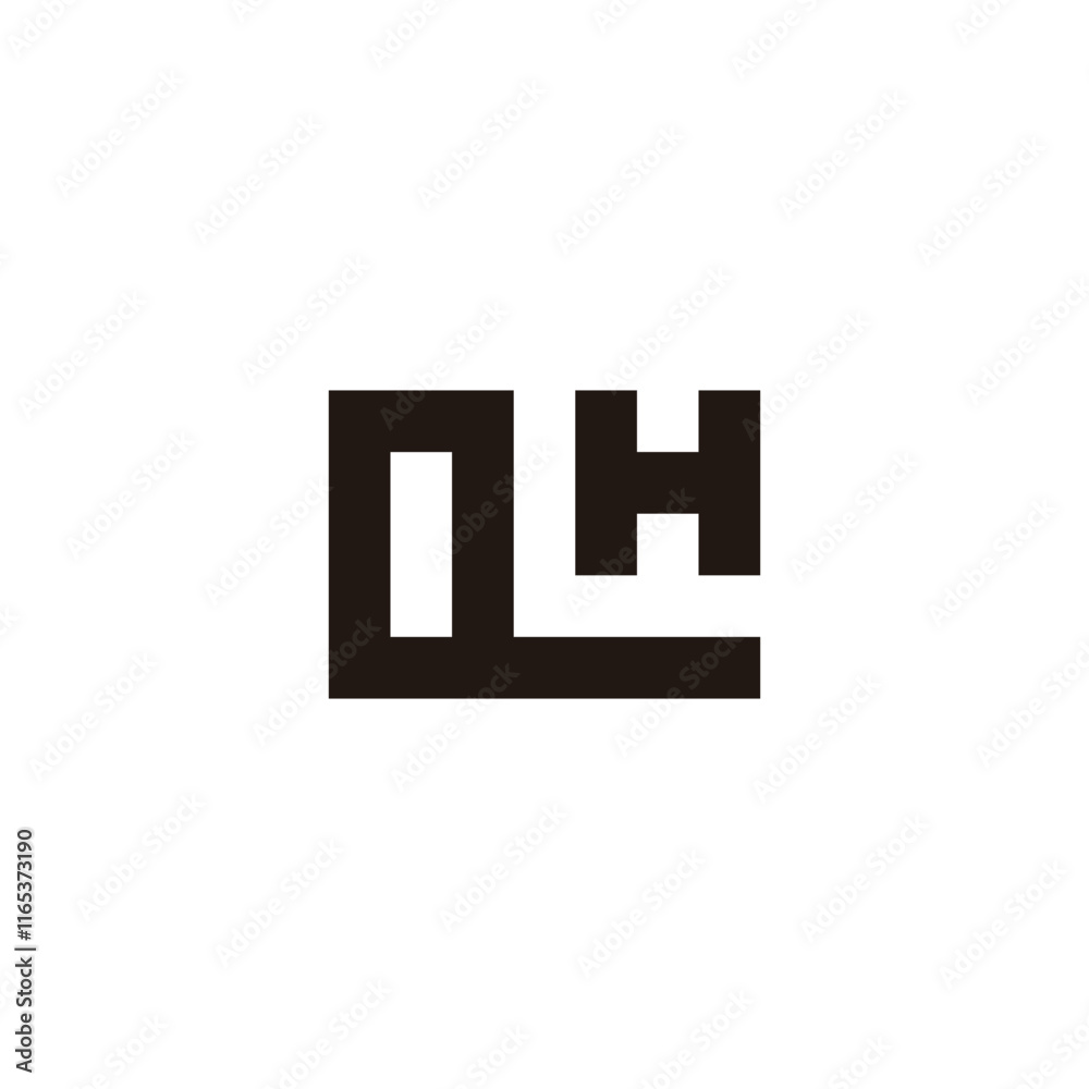 Letter QH square geometric symbol simple logo vector Letter QH square geometric symbol simple logo vector