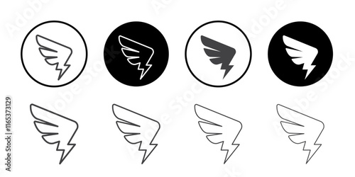 Thunder feather icon Thin outline art symbol