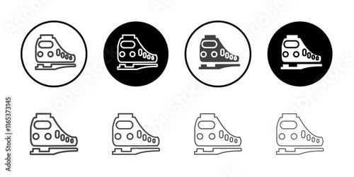 Train icon Thin outline art symbol