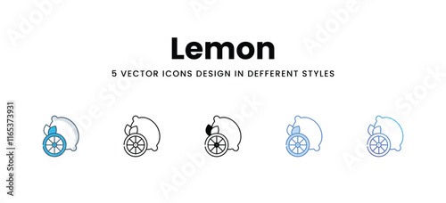 Lemon icons in different style vector stock illustration