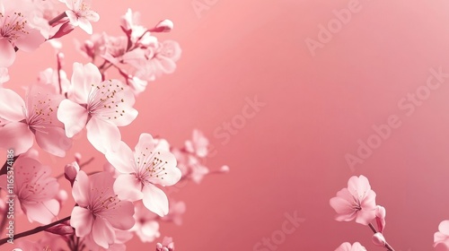 Wallpaper Mural pink background with white cherry blossoms. Chinese New Year celebration  Torontodigital.ca