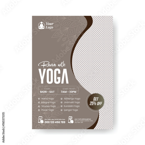 Modern editable print flyer or poster for yoga studio, meditation flyer template design suitable for  yoga , beauty salon spa leaflet brochure cover or poster design